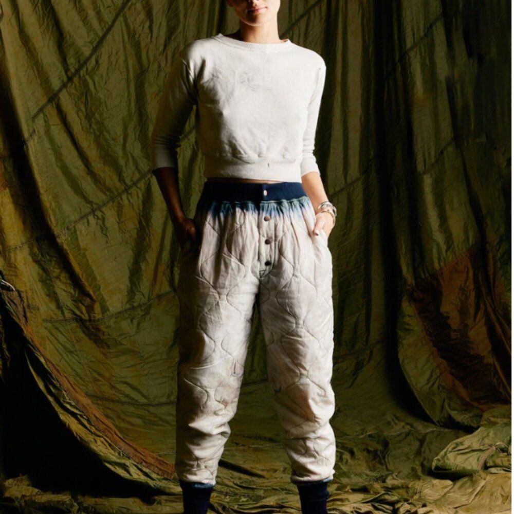 Imogene + Willie  x Alpha industry quilted liner pant. Hand dyed. EUC